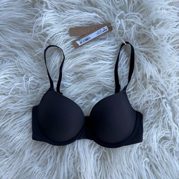 Skims Fits Everybody Pushup Demi Bra Onyx Size 30C - Picture 2 of 7